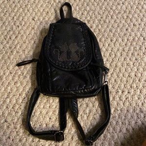 Cute faux leather cat design small backpack/bag